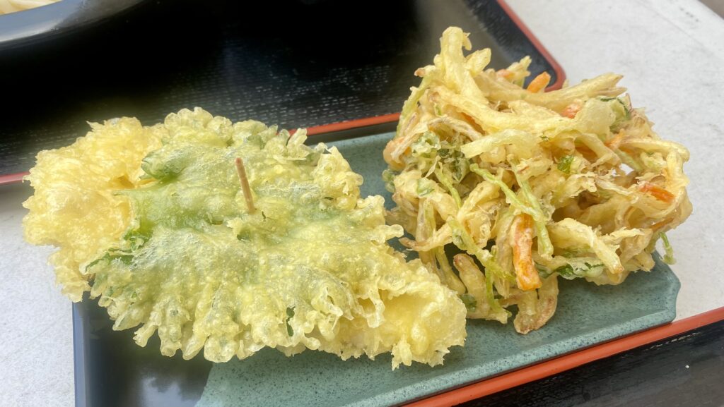 とり天と野菜かき揚げ