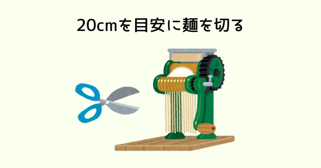 20cmを目安に麺を切る