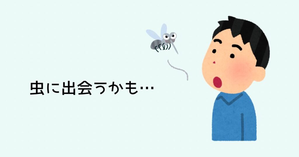 虫に出会うかも…