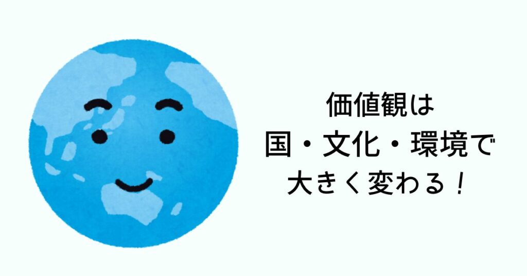 価値観は、国・文化・環境で大きく変わる！